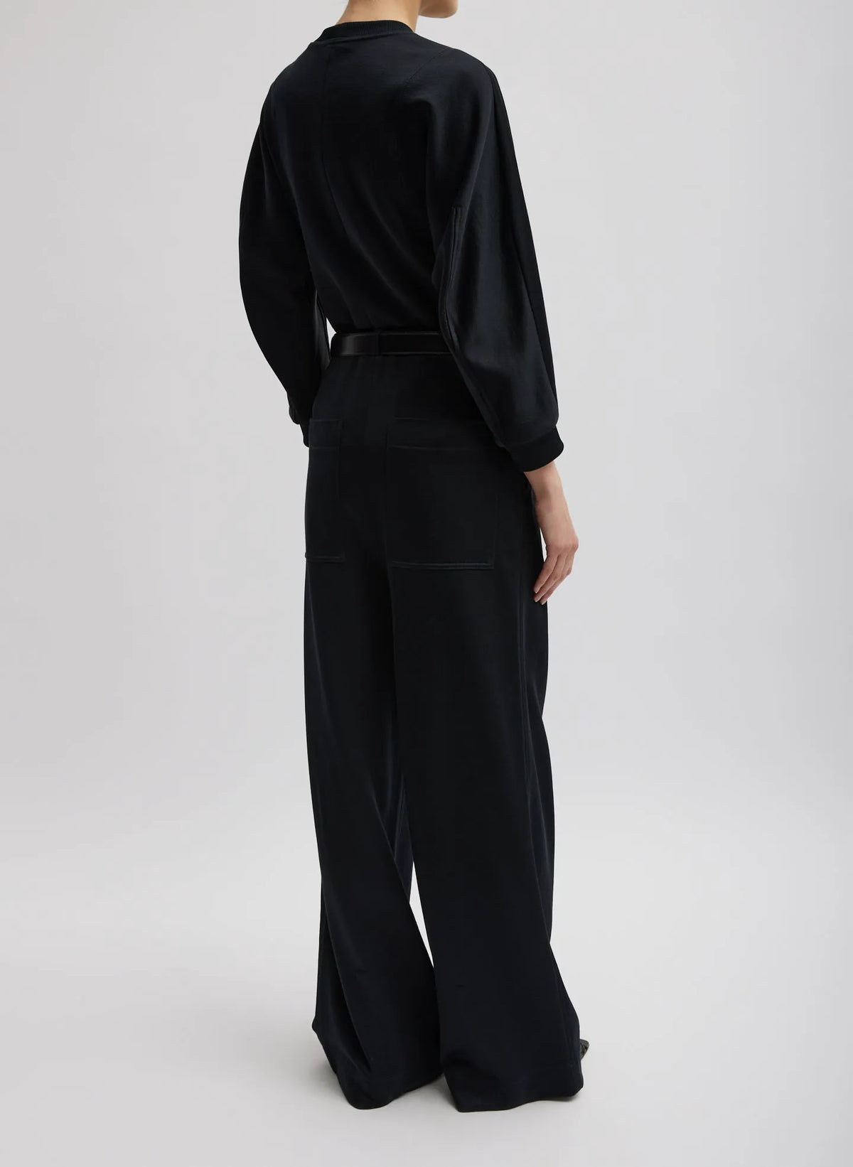 Silk Terry Pleated Pull On Pant