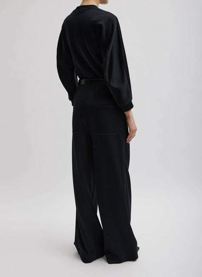 Silk Terry Pleated Pull On Pant
