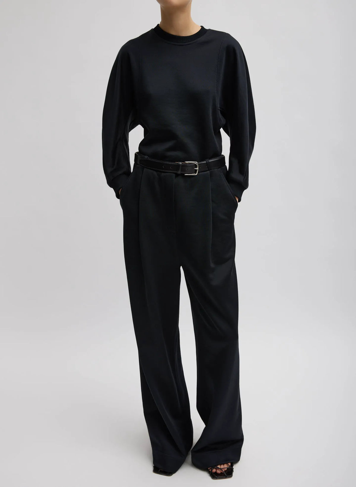 Silk Terry Pleated Pull On Pant