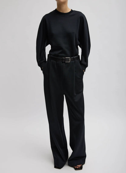 Silk Terry Pleated Pull On Pant