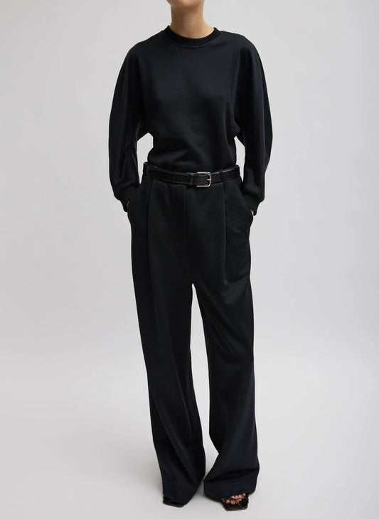 Silk Terry Pleated Pull On Pant