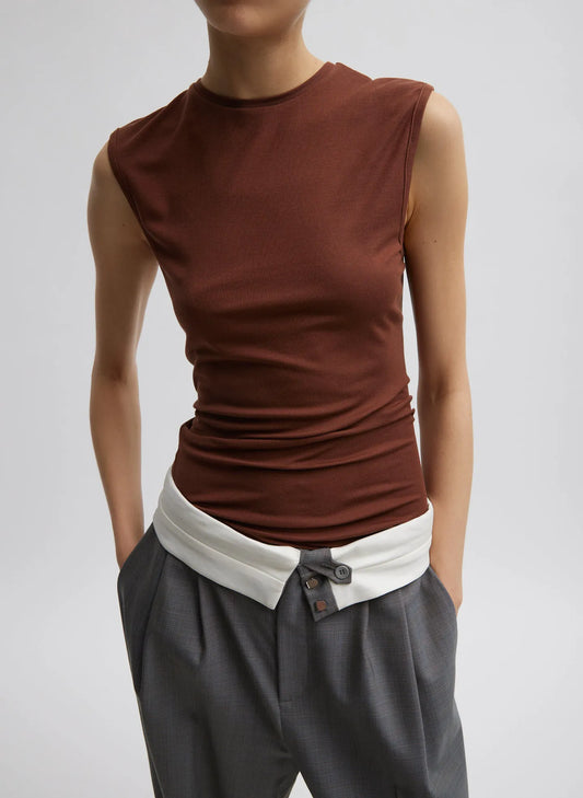 Tencel Knit Twisted Seam Tank