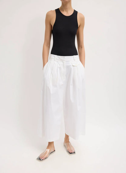 Bio Twill Triple Pleat Cropped Pant
