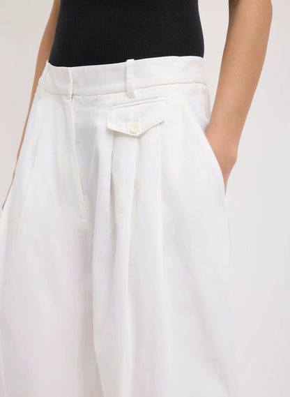 Bio Twill Triple Pleat Cropped Pant