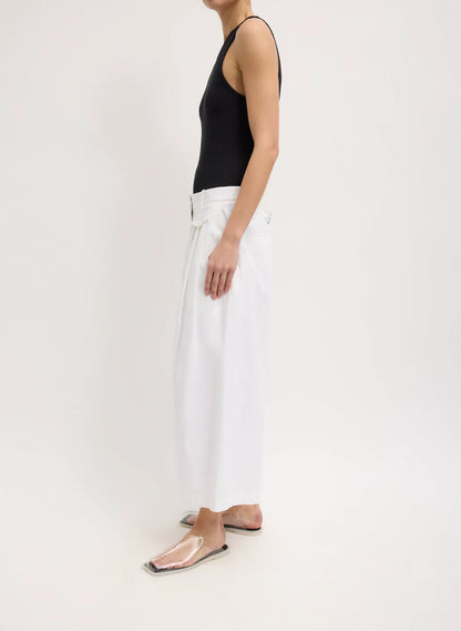 Bio Twill Triple Pleat Cropped Pant