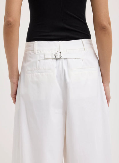Bio Twill Triple Pleat Cropped Pant