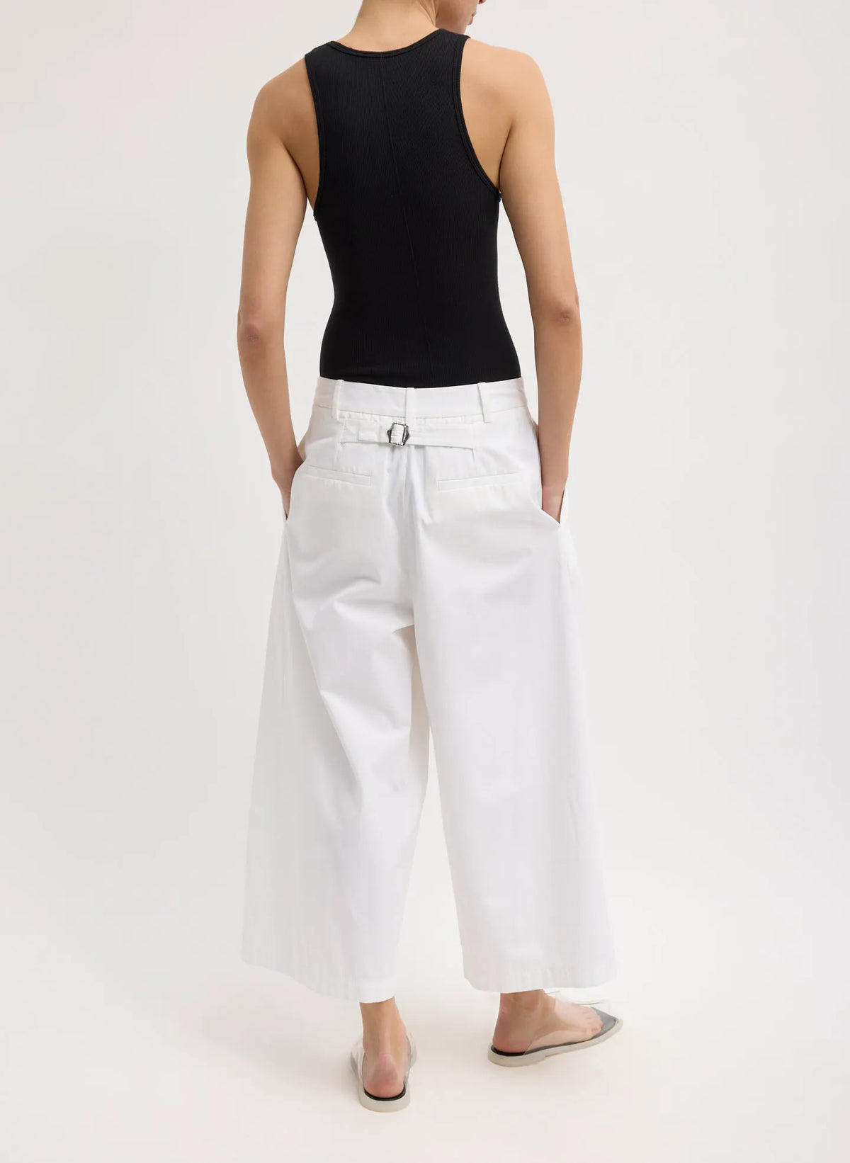 Bio Twill Triple Pleat Cropped Pant