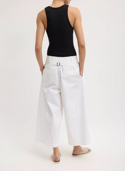 Bio Twill Triple Pleat Cropped Pant