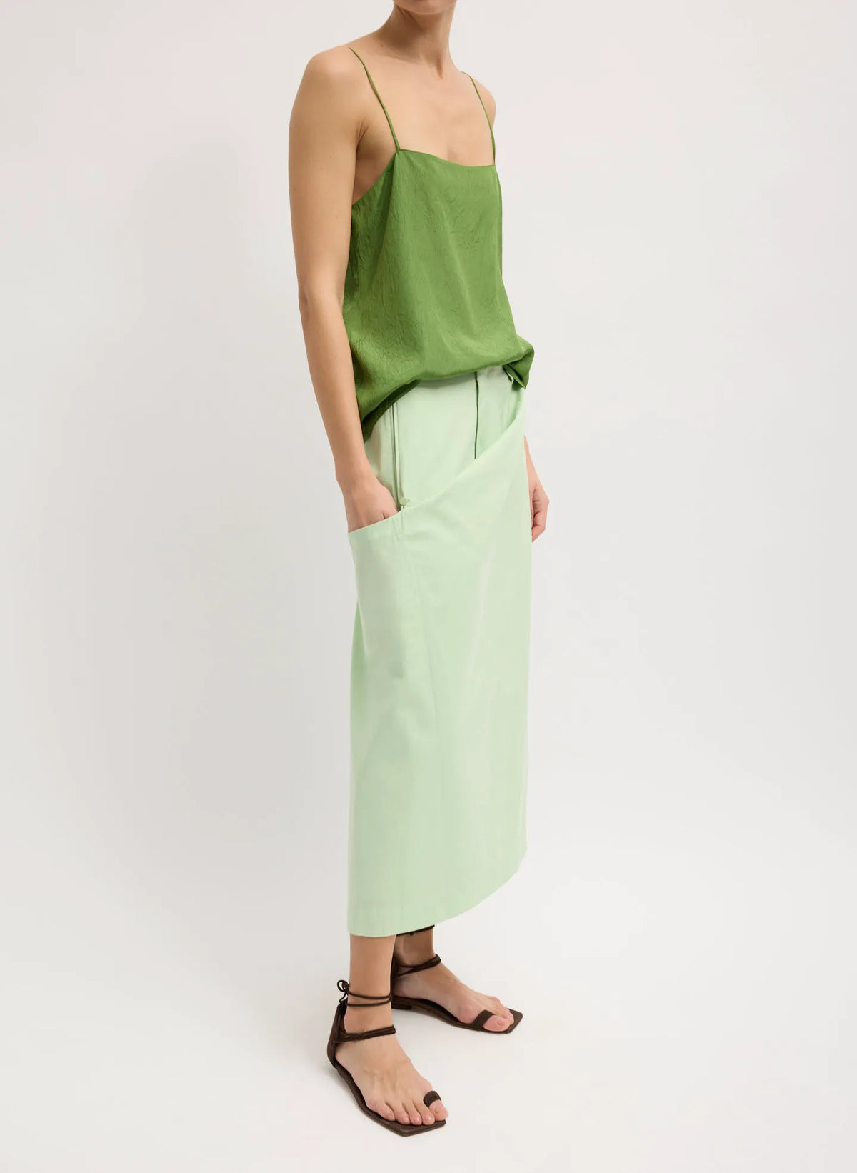 Summer Acetate Crinkle Cami