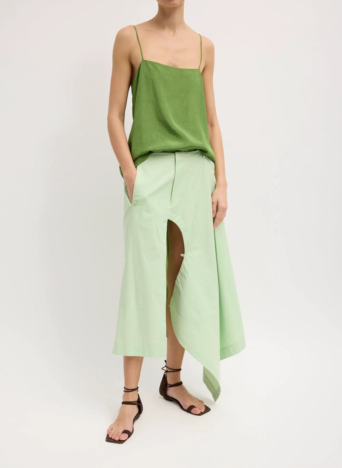 Summer Acetate Crinkle Cami