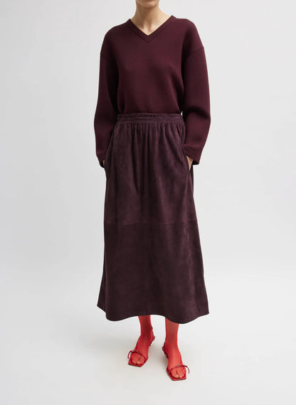 Cassiterite Suede Pull On Full Skirt