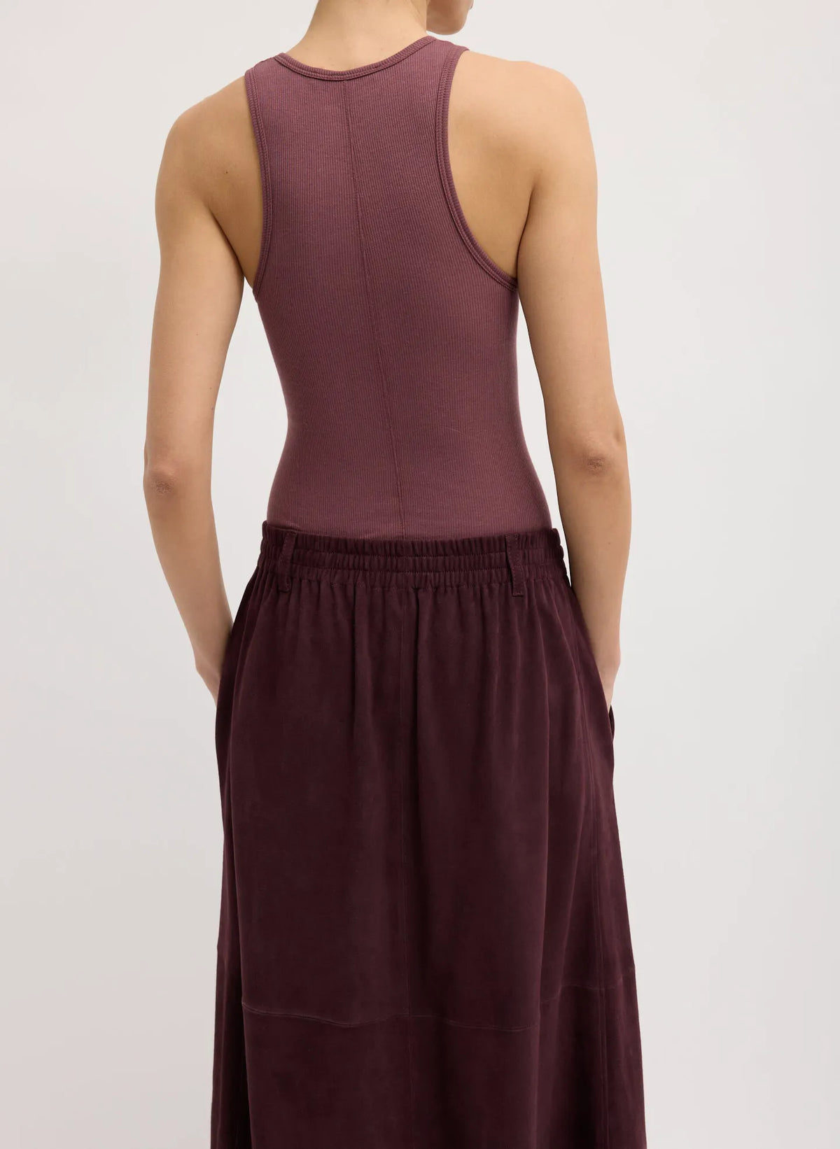 Cassiterite Suede Pull On Full Skirt