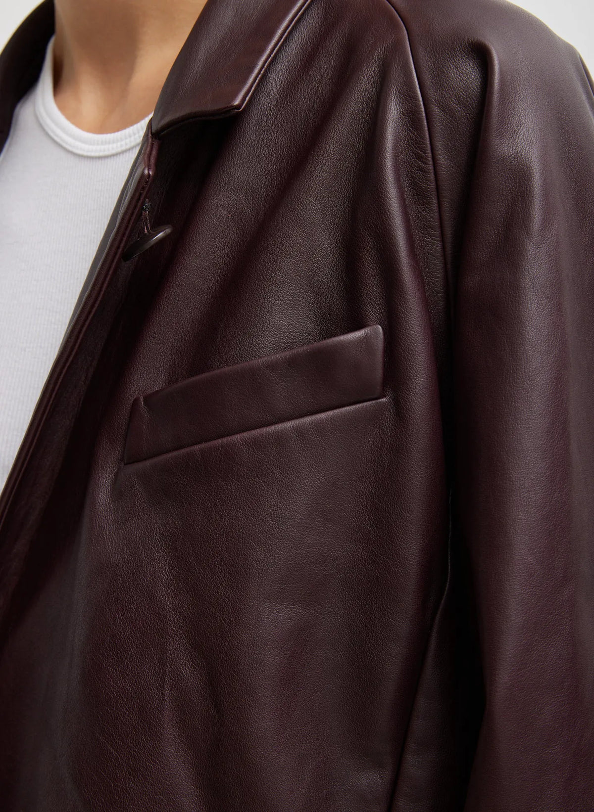 Leather Raglan Sleeve Blazer