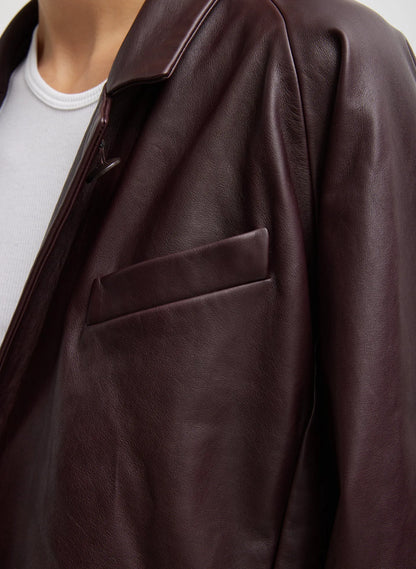 Leather Raglan Sleeve Blazer