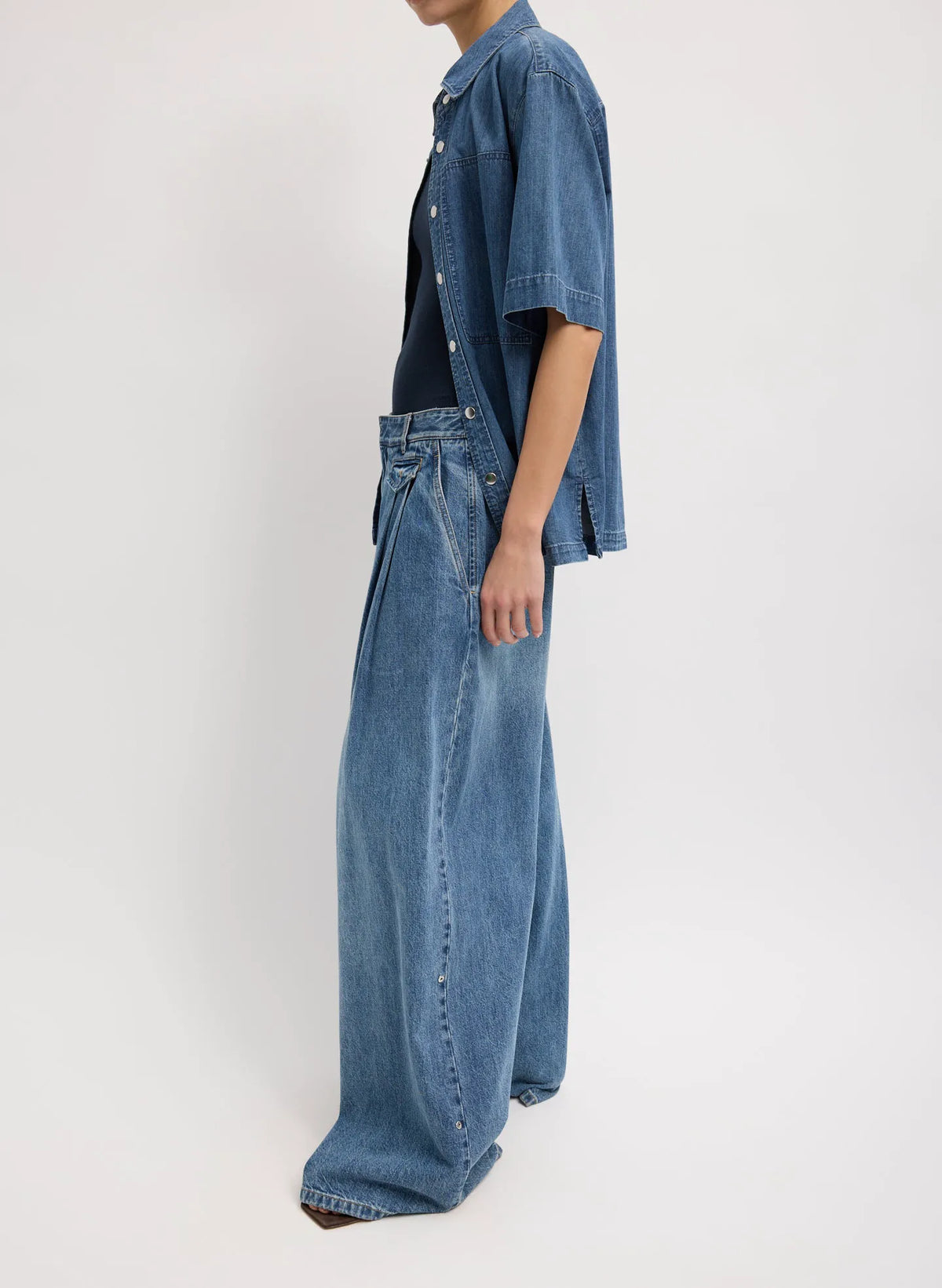 Spring Denim Triple Pleat Jean