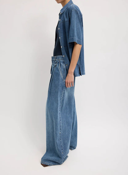 Spring Denim Triple Pleat Jean