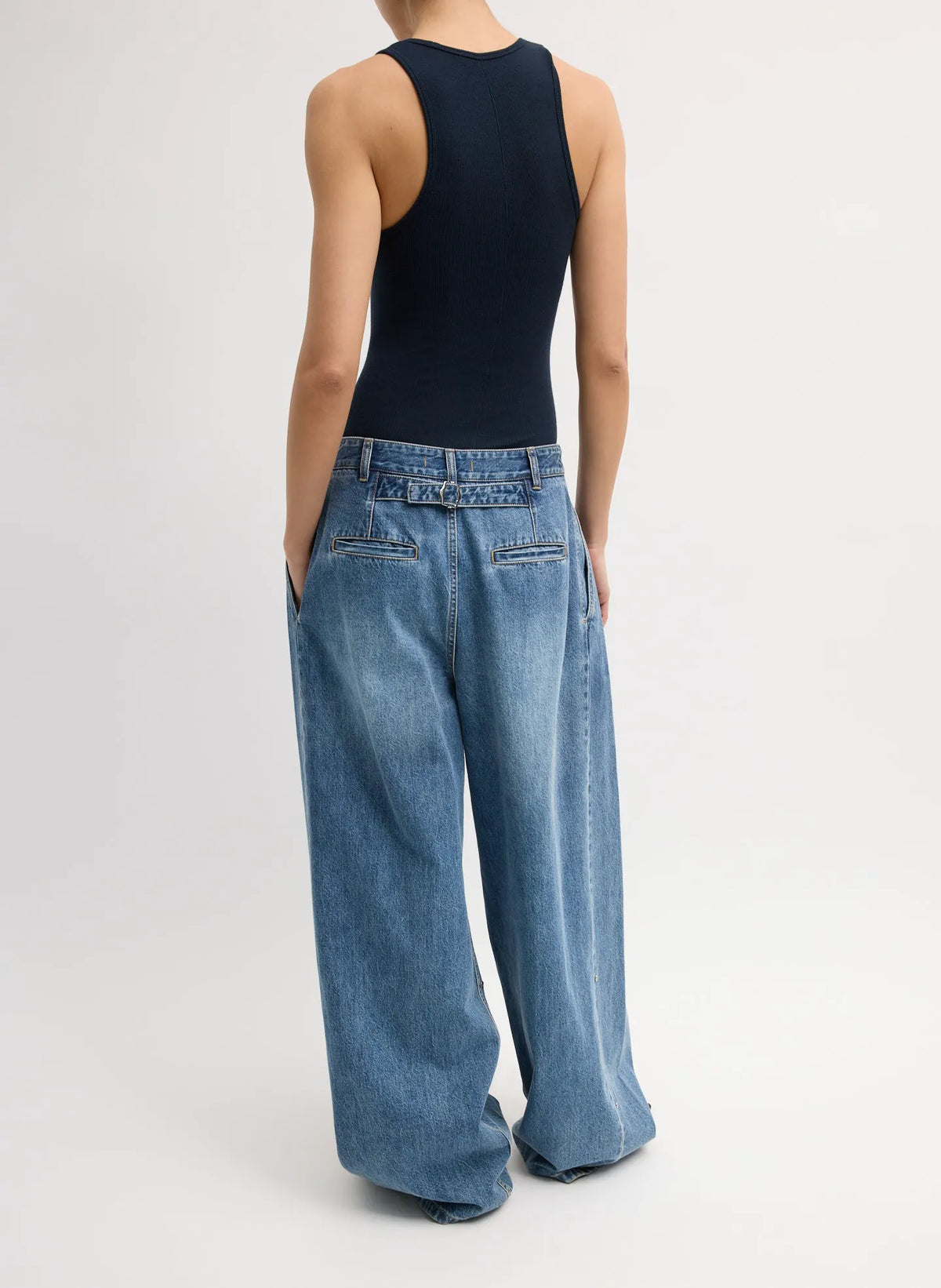 Spring Denim Triple Pleat Jean