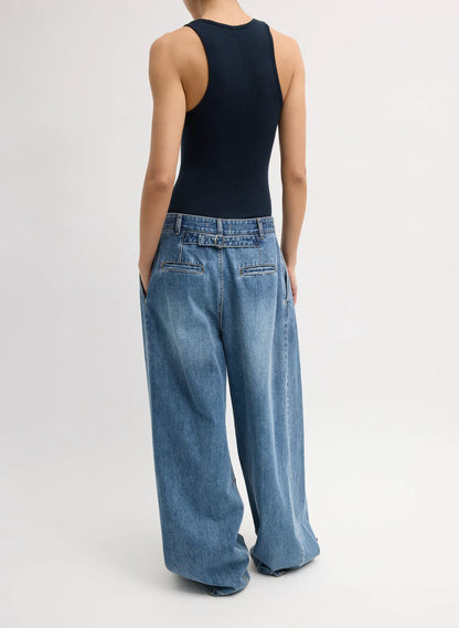 Spring Denim Triple Pleat Jean