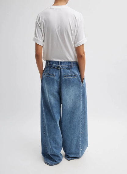 Spring Denim Triple Pleat Jean