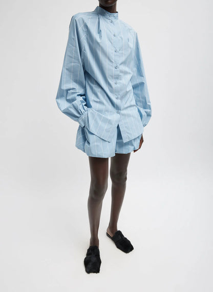 Striped Tech Poplin Bubble Short