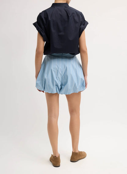 Striped Tech Poplin Bubble Short