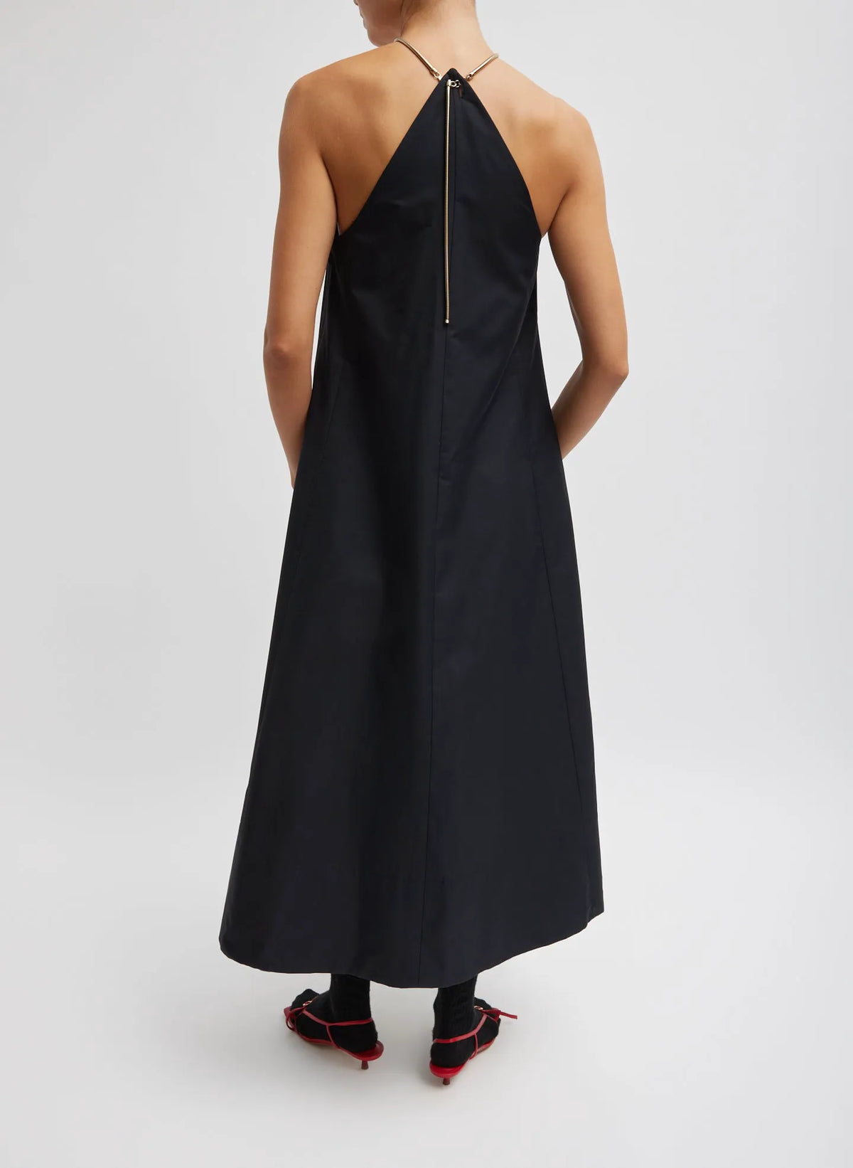 Tech Twill Lavalliere Halter Dress