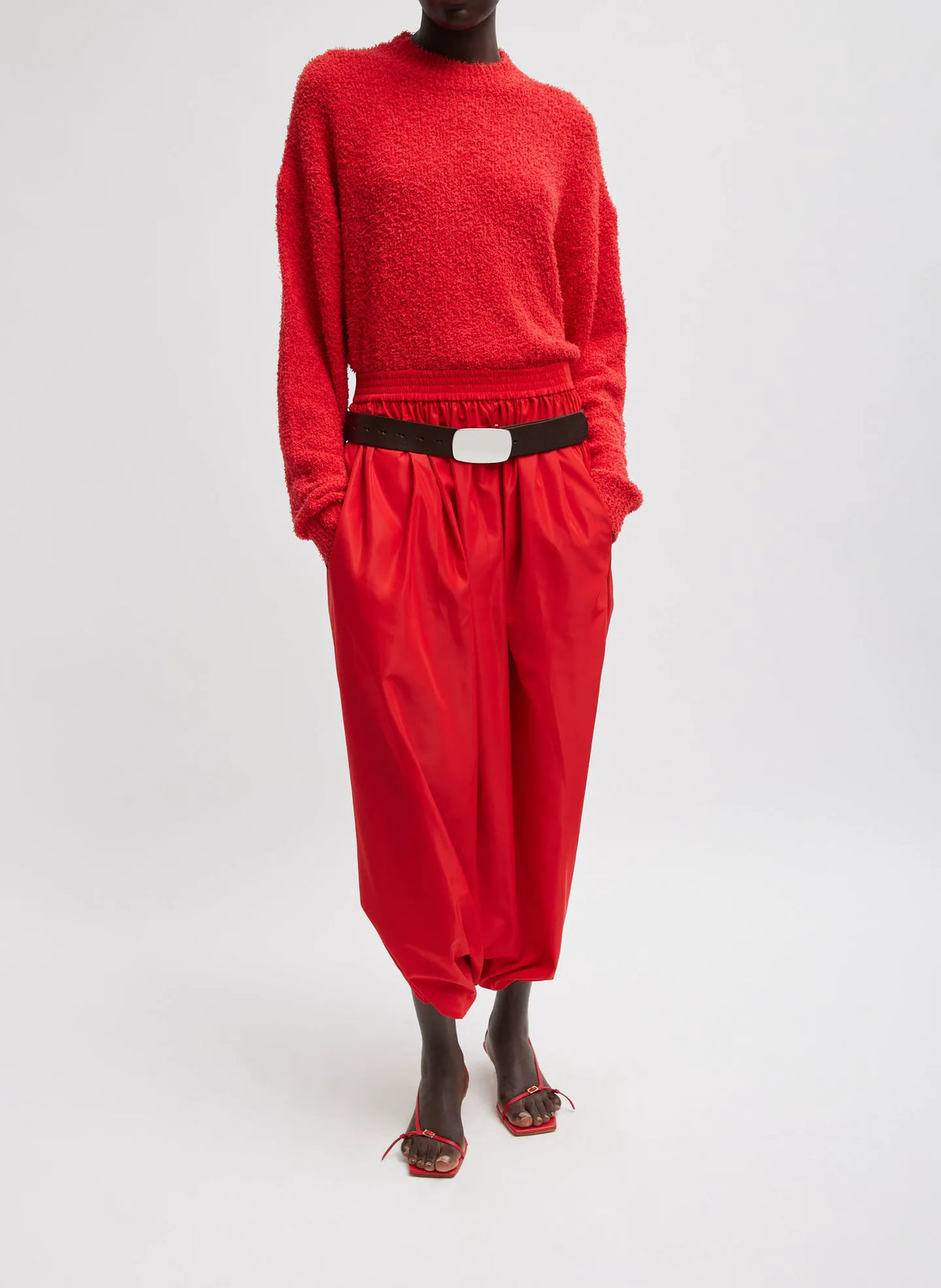 Italian Sporty Nylon Pleated Jalouise Skirt