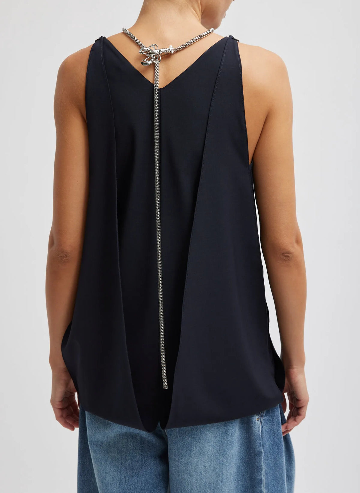 Tropical Wool Sleeveless Paneled Tunic