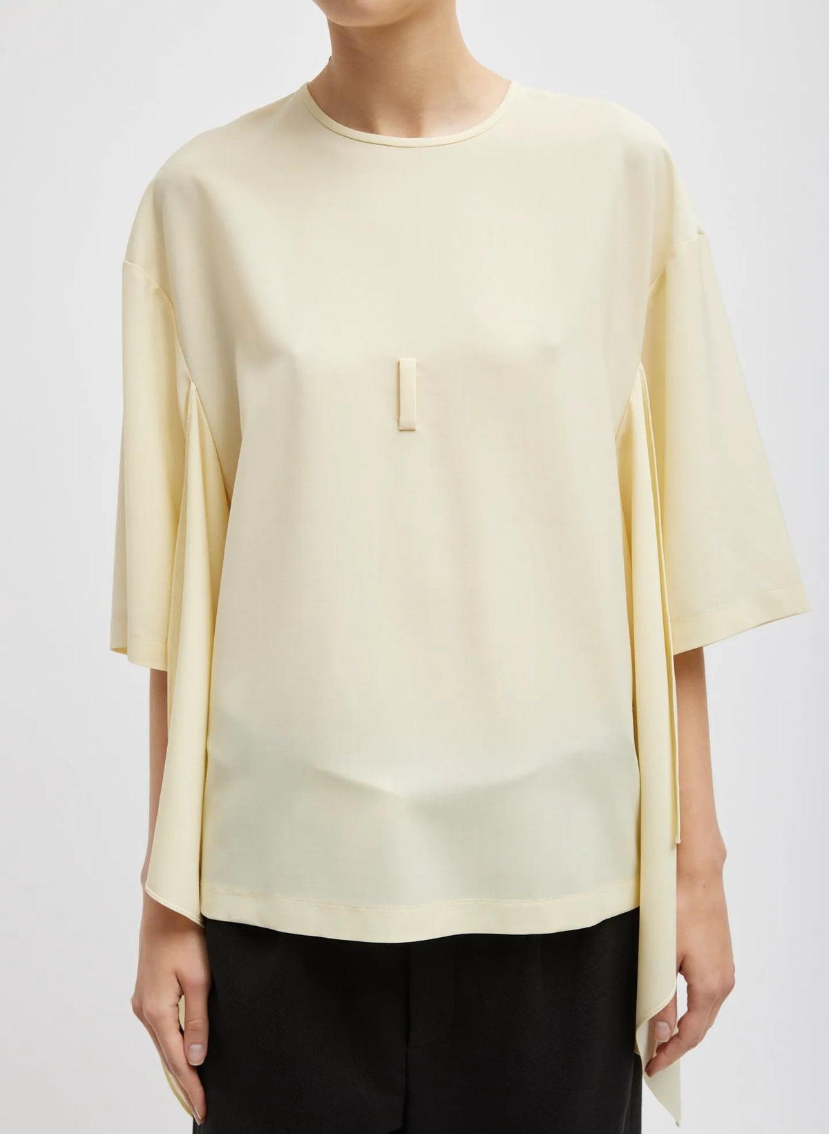 Tropical Wool Tie Front T-Shirt