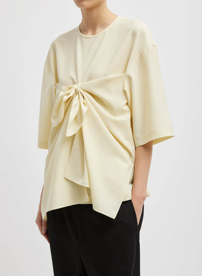 Tropical Wool Tie Front T-Shirt