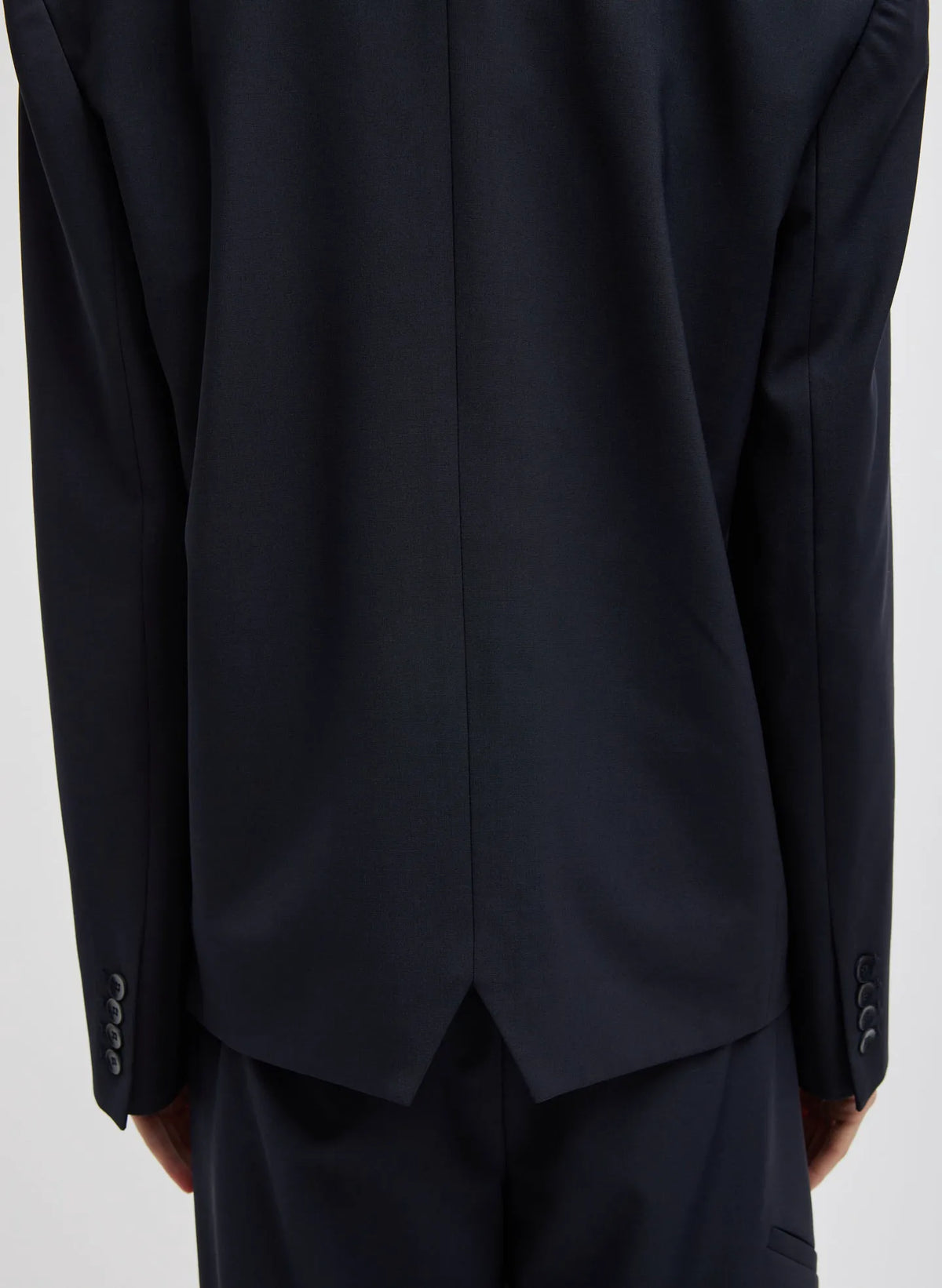 Tropical Wool Collarless Blazer