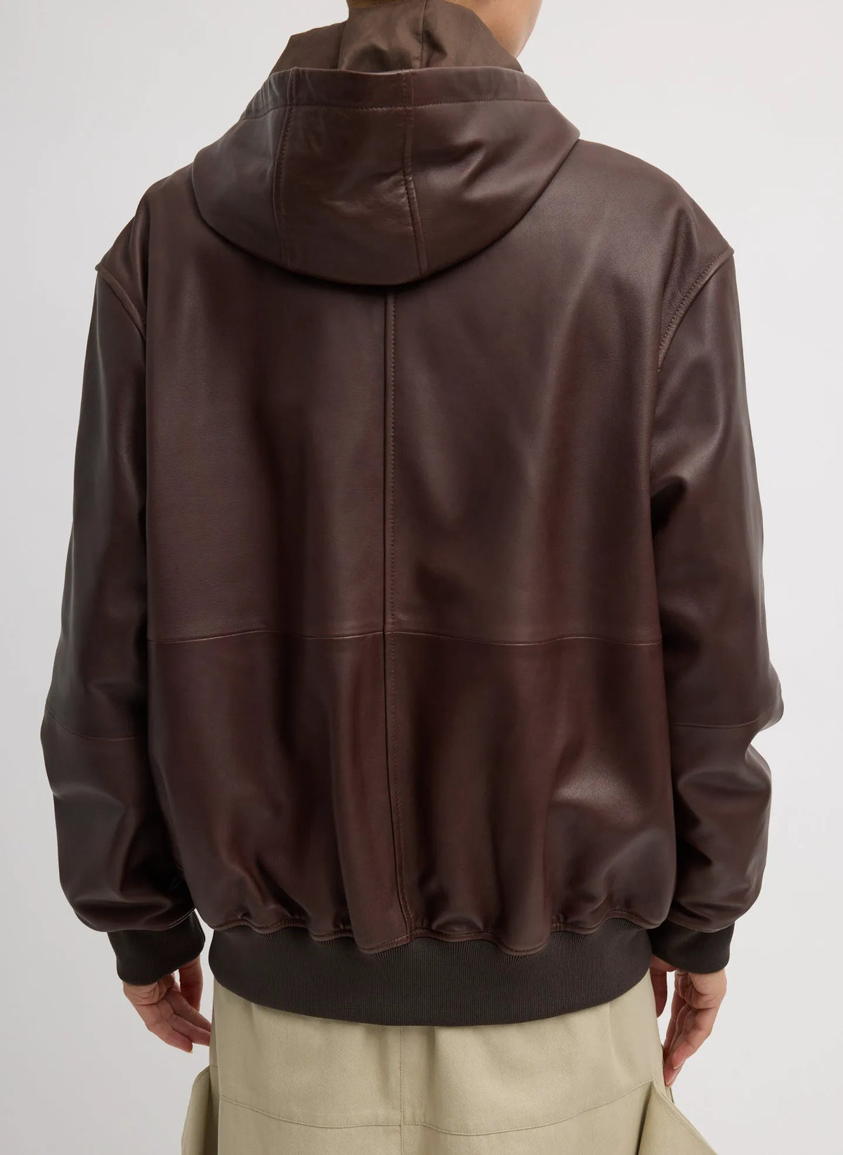Leather Zip Up Hoodie Jacket