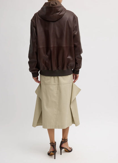 Leather Zip Up Hoodie Jacket