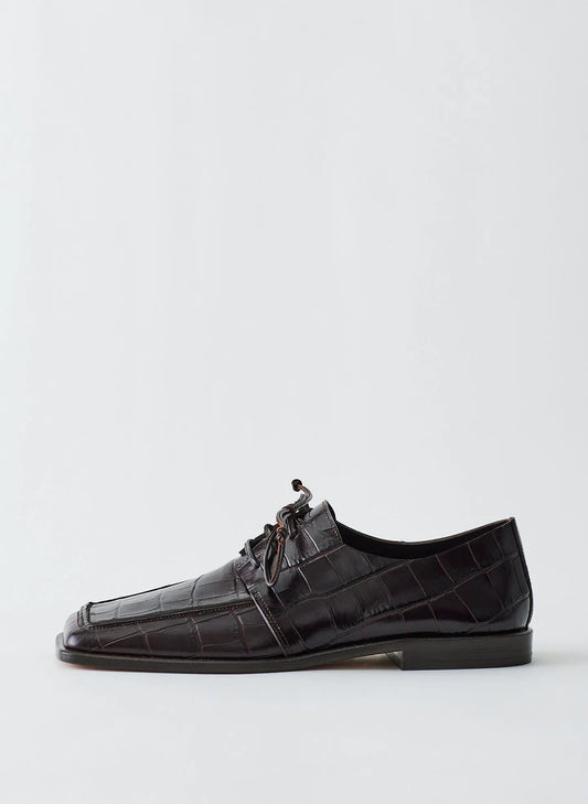 Croc Print Brody Square Toe Loafer