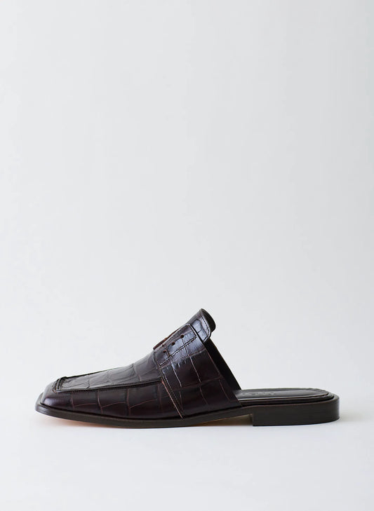 Croc Print Pedro Slide Square Toe Loafer