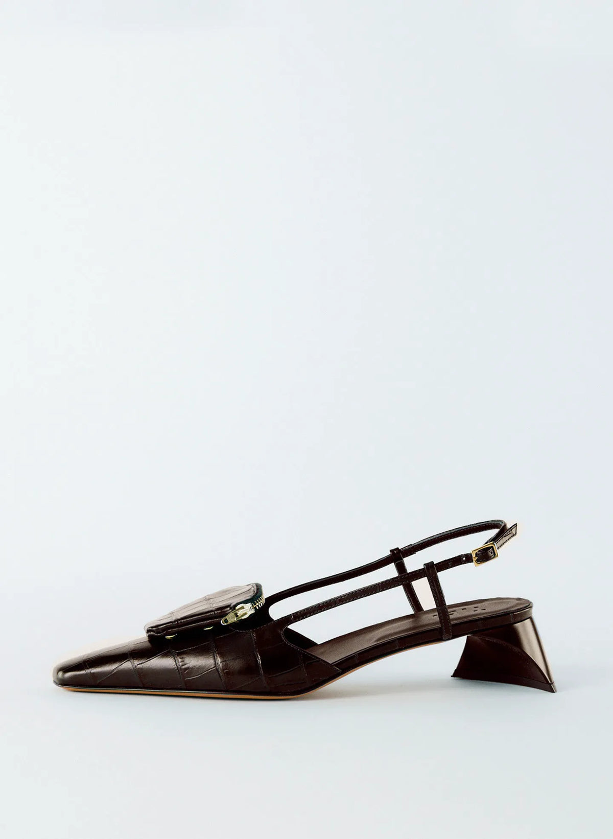 Croc Print Victor Slingback