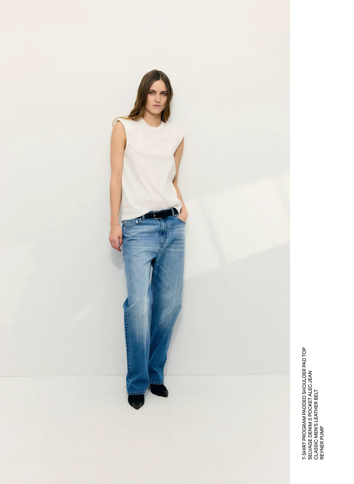 Padded Shoulder Sleeveless T-Shirt