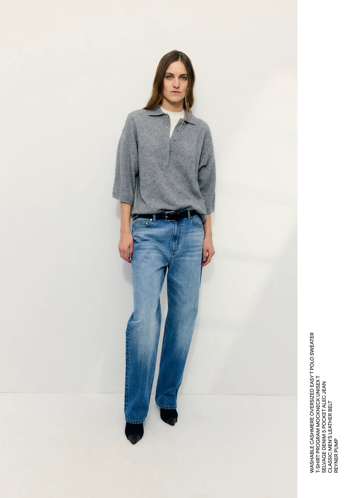 Washable Cashmere Oversized Easy Polo