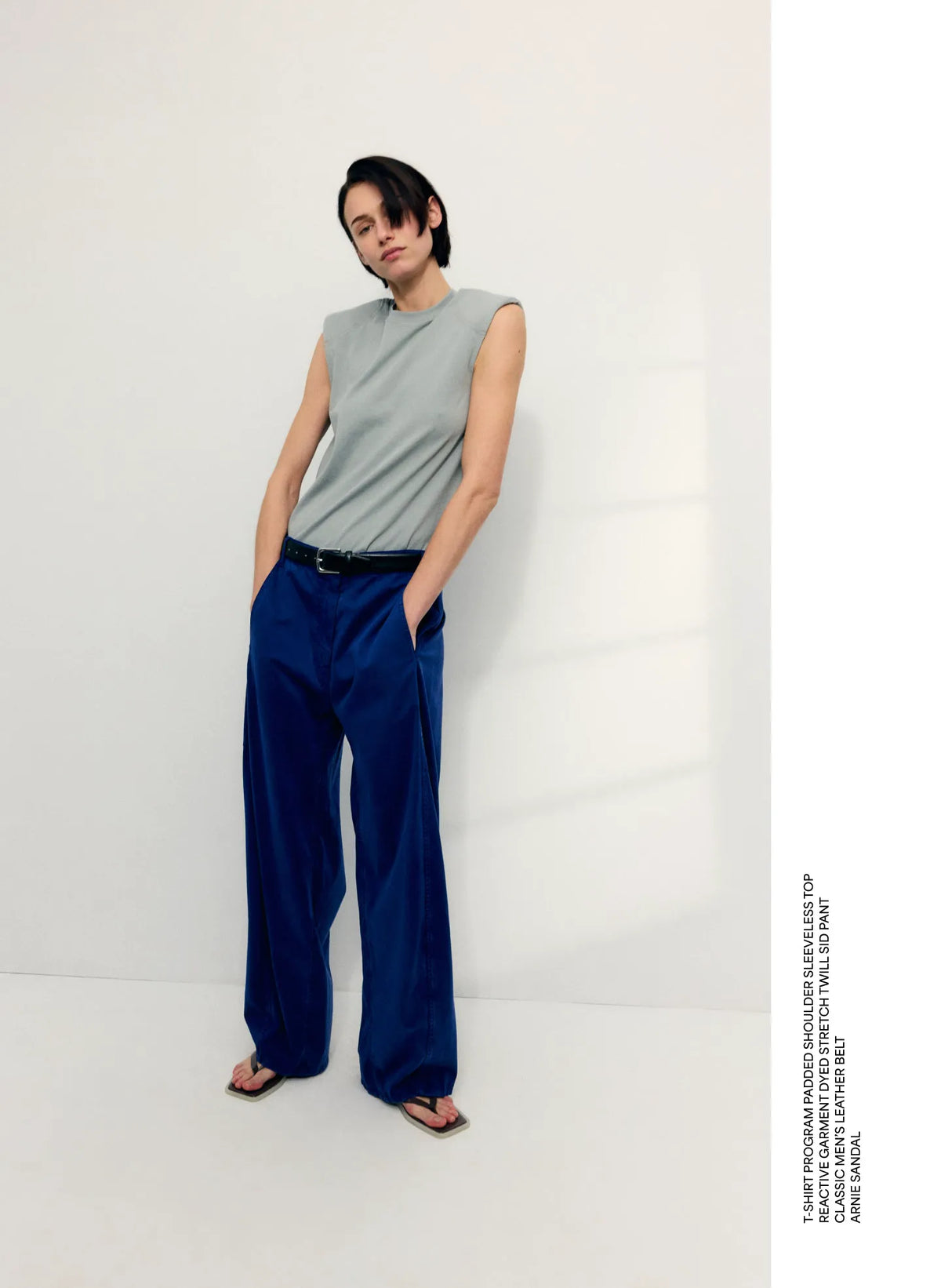Padded Shoulder Sleeveless T-Shirt