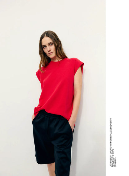 Light Weight Sweatshirting Sleeveless Easy Top
