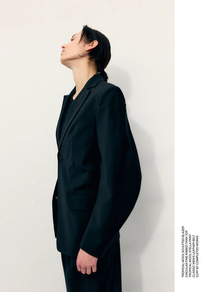Tropical Wool Sculpted Blazer