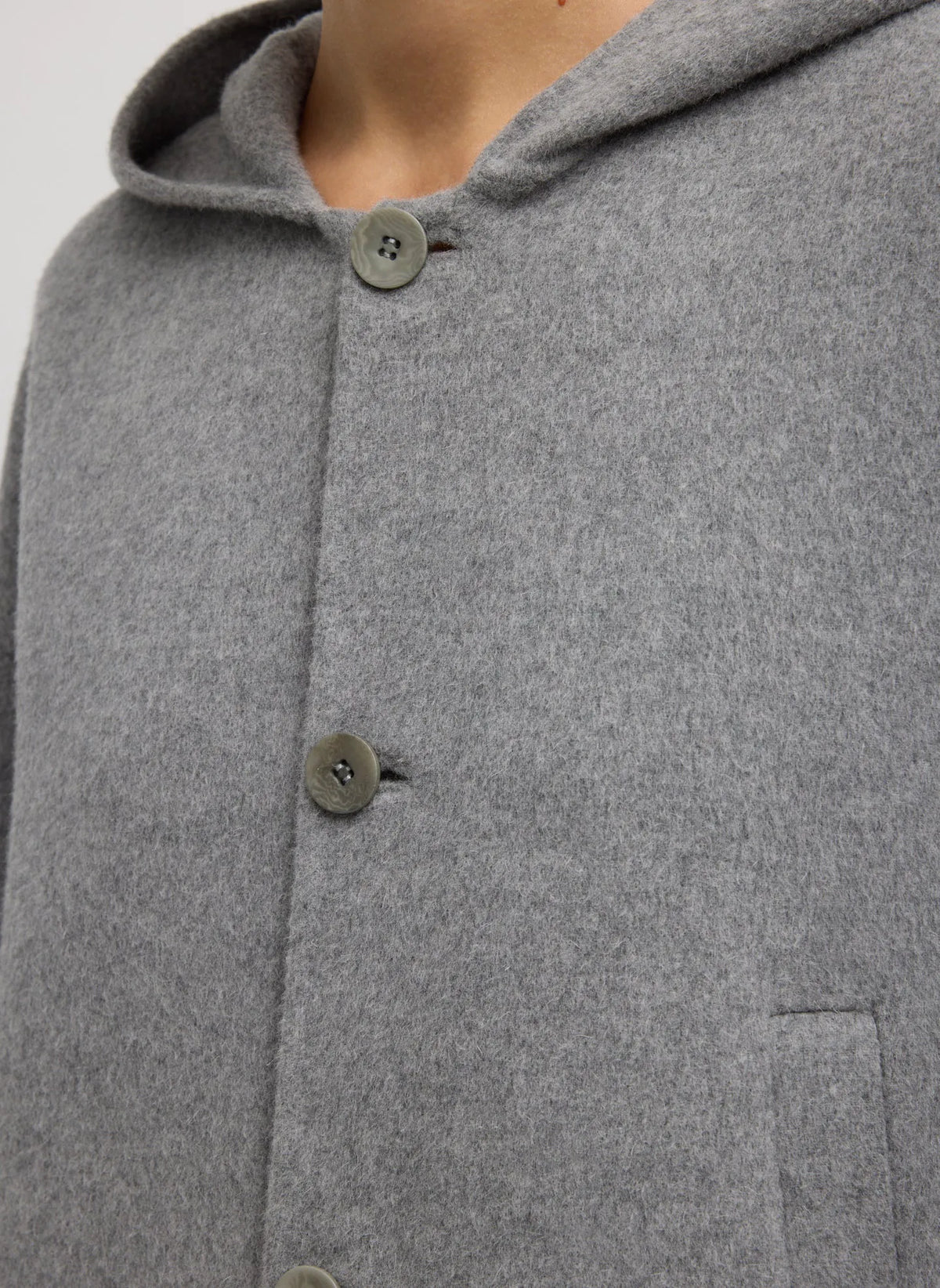 Luxe Double Faced Wool Angora Hooded Coat