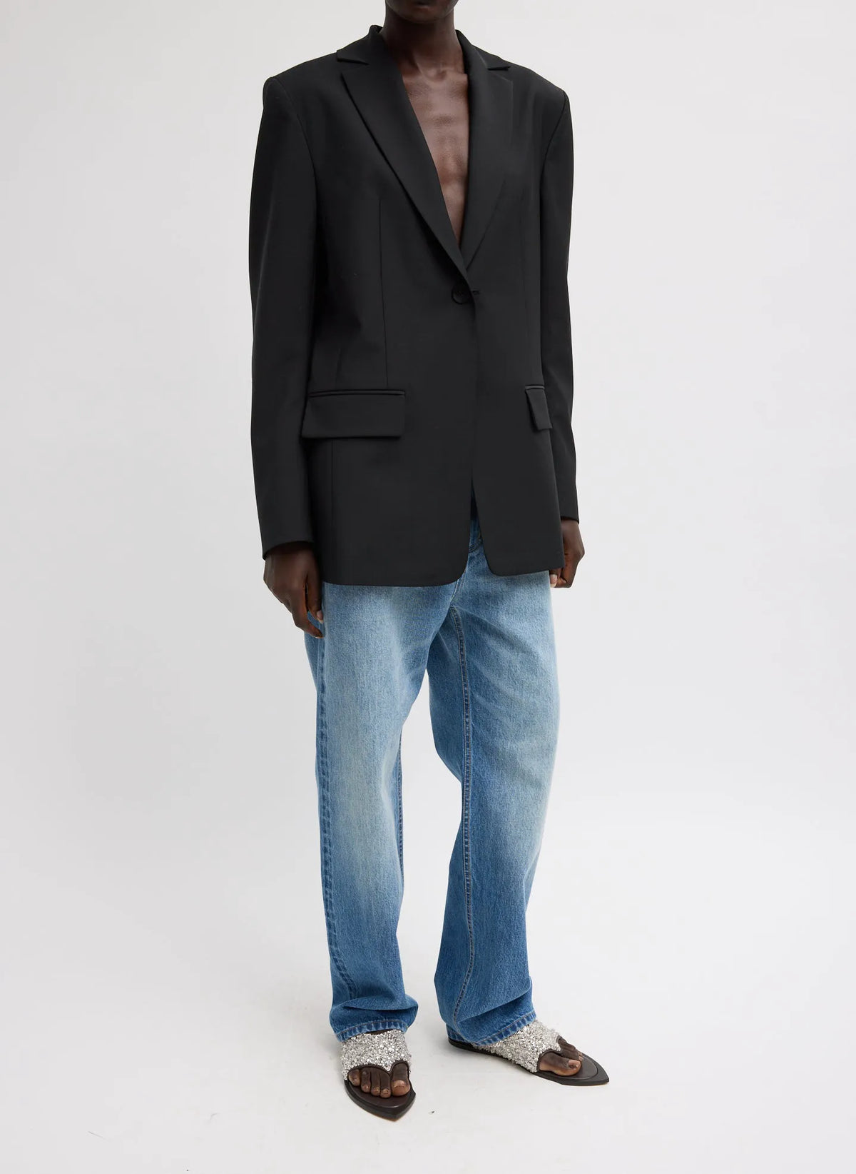 Tropical Wool Sculpted Blazer