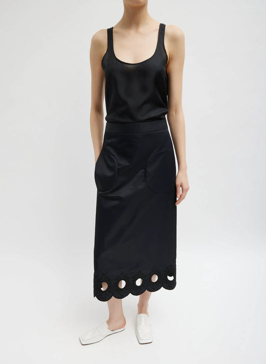 Daisy Embroidered Nylon Skirt