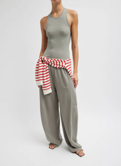 Circular Fine Rib T-Shirt Tank