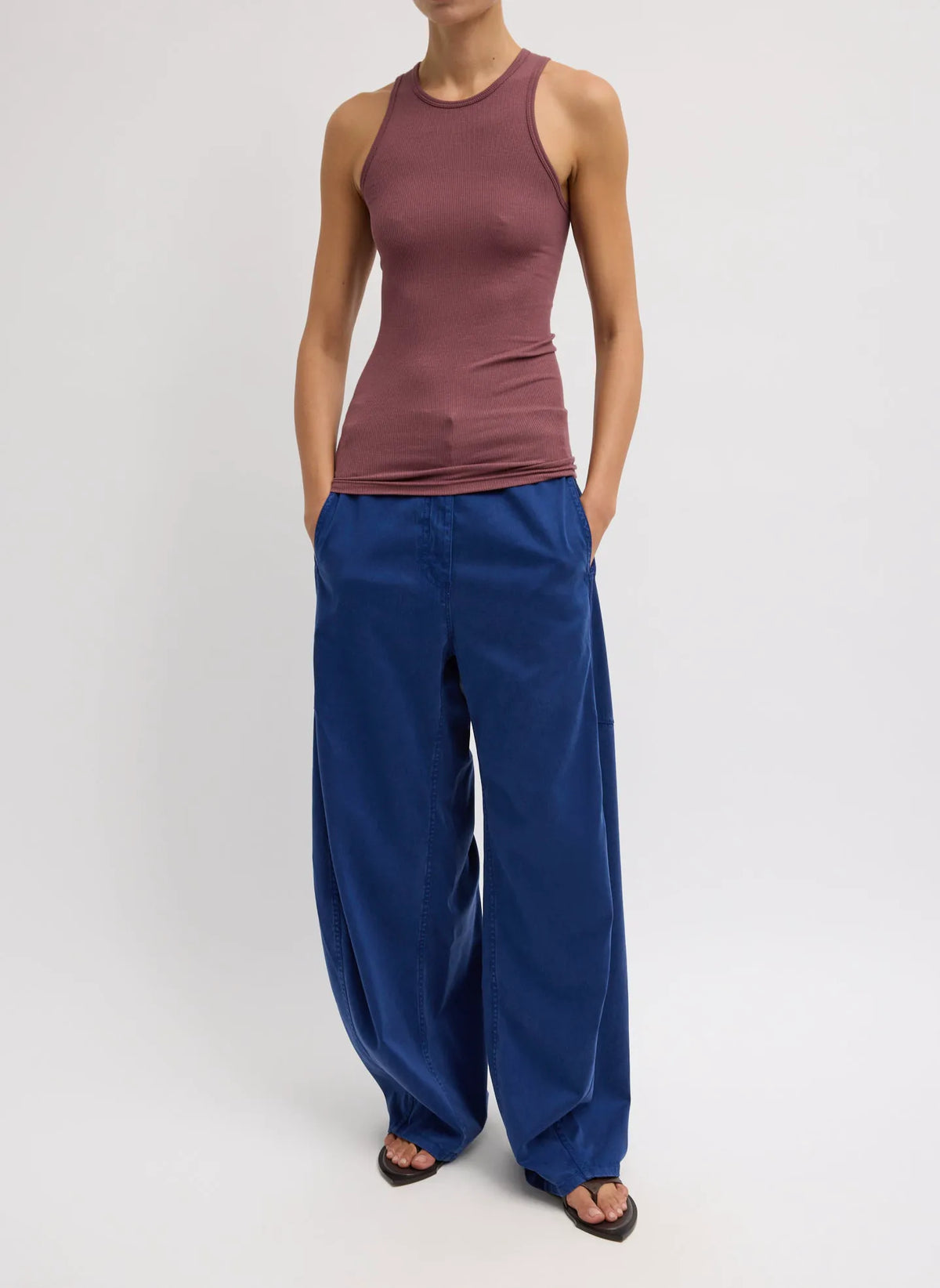 Circular Fine Rib T-Shirt Tank