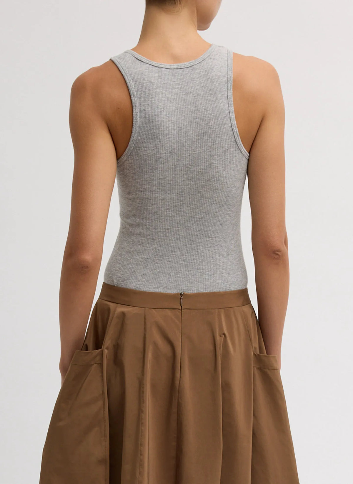 Circular Fine Rib T-Shirt Tank