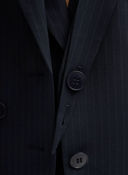 Dominic Pinstripe Detached Lapel Liam Blazer