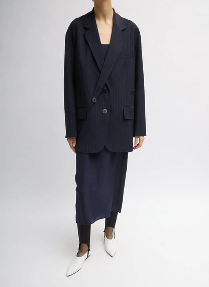 Dominic Pinstripe Detached Lapel Liam Blazer