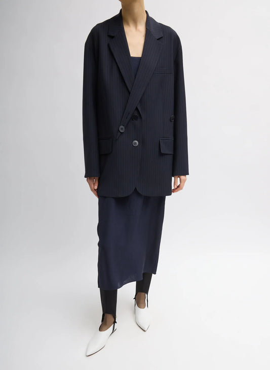 Dominic Pinstripe Detached Lapel Liam Blazer